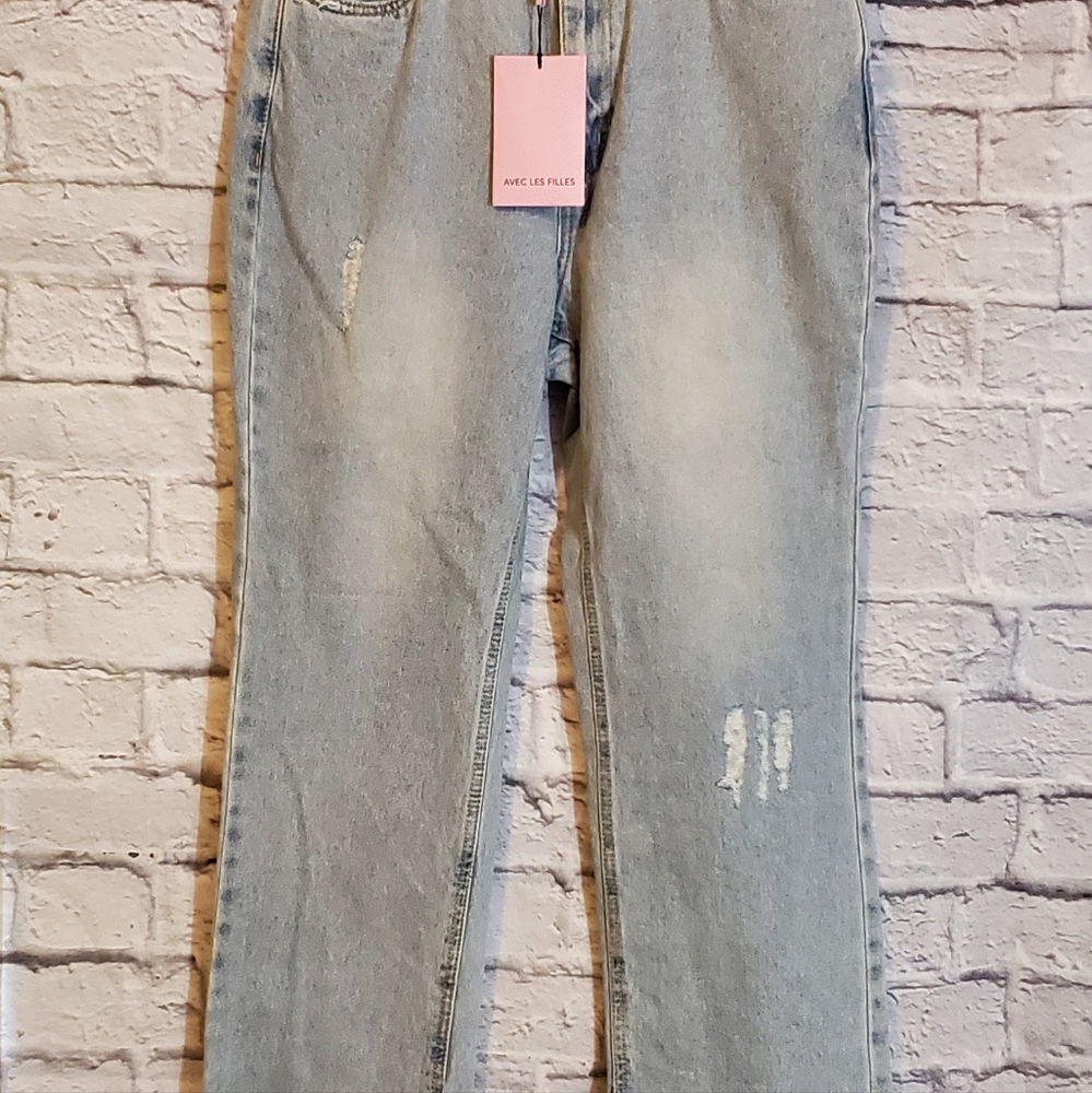 👖Avec Les Filles Distressed Denim Jeans - Picture 3 of 15